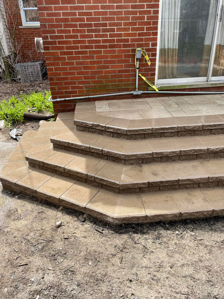 Greener Grounds Lanscape brick steps.