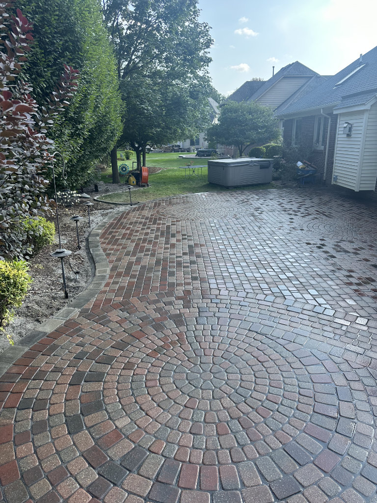 Greener Grounds Lanscape brick patio.